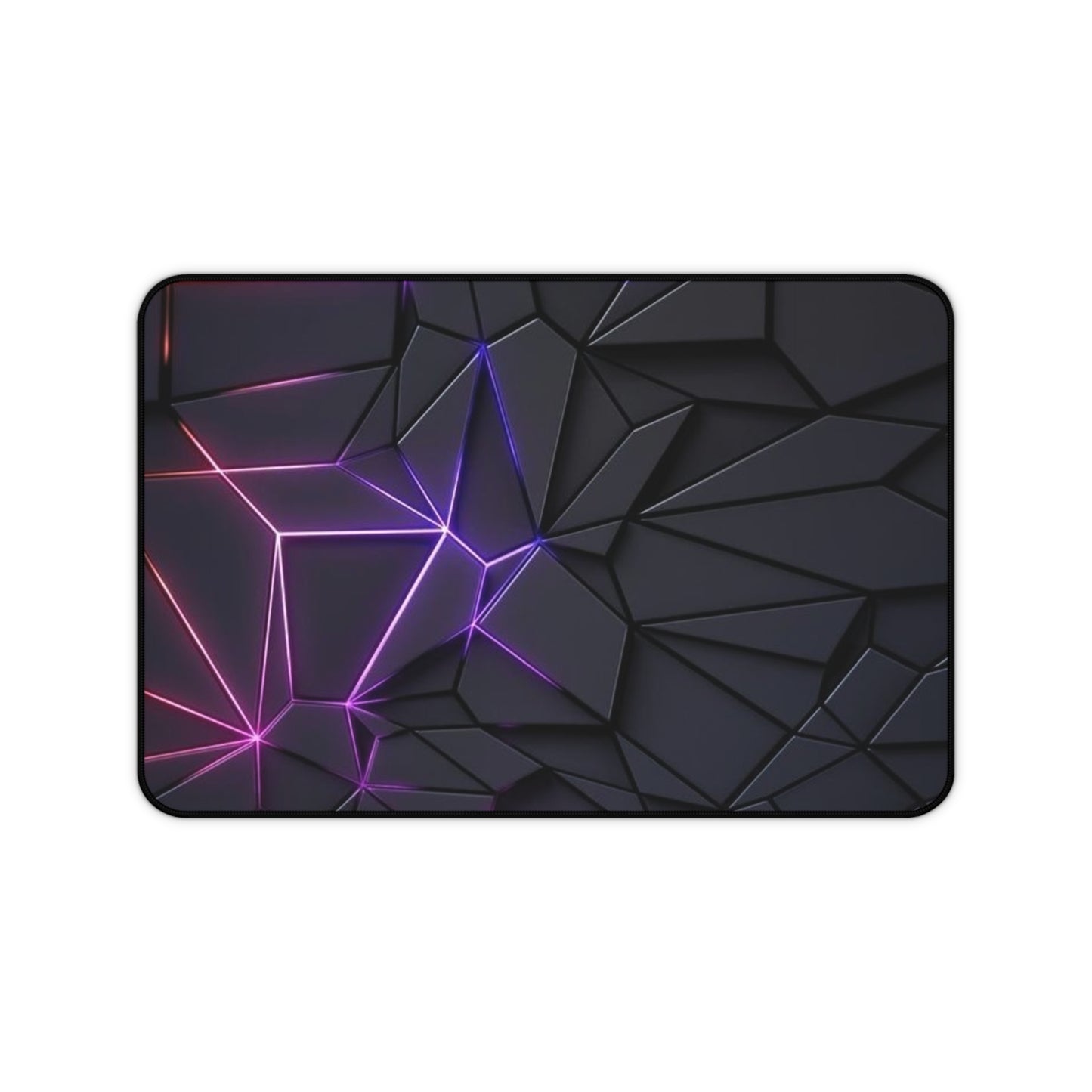 Sleek Black Geometric Desk Mat – Modern Gaming & Office Accessory