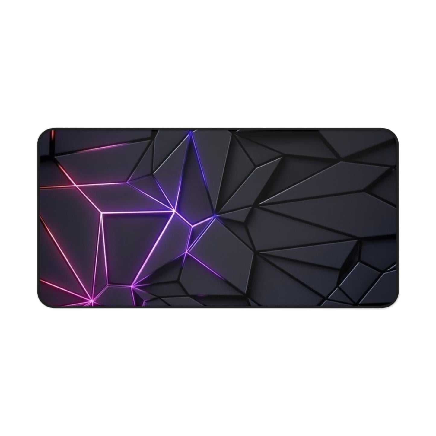 Sleek Black Geometric Desk Mat – Modern Gaming & Office Accessory