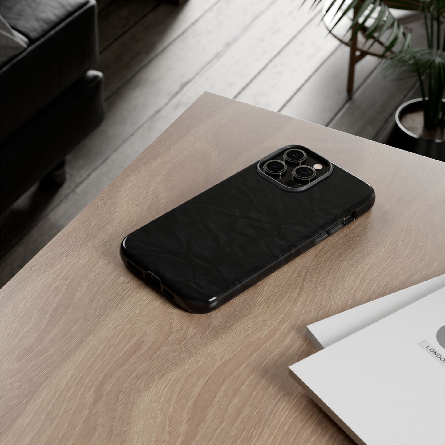 Black Wrinkled Phone Case