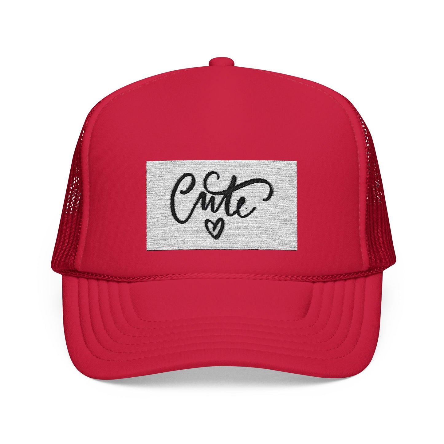 Cute Embroidered Foam Trucker Hat - Stylish Accessory for Casual Days