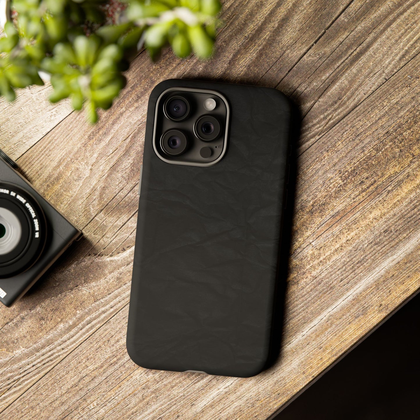 Black Wrinkled Phone Case