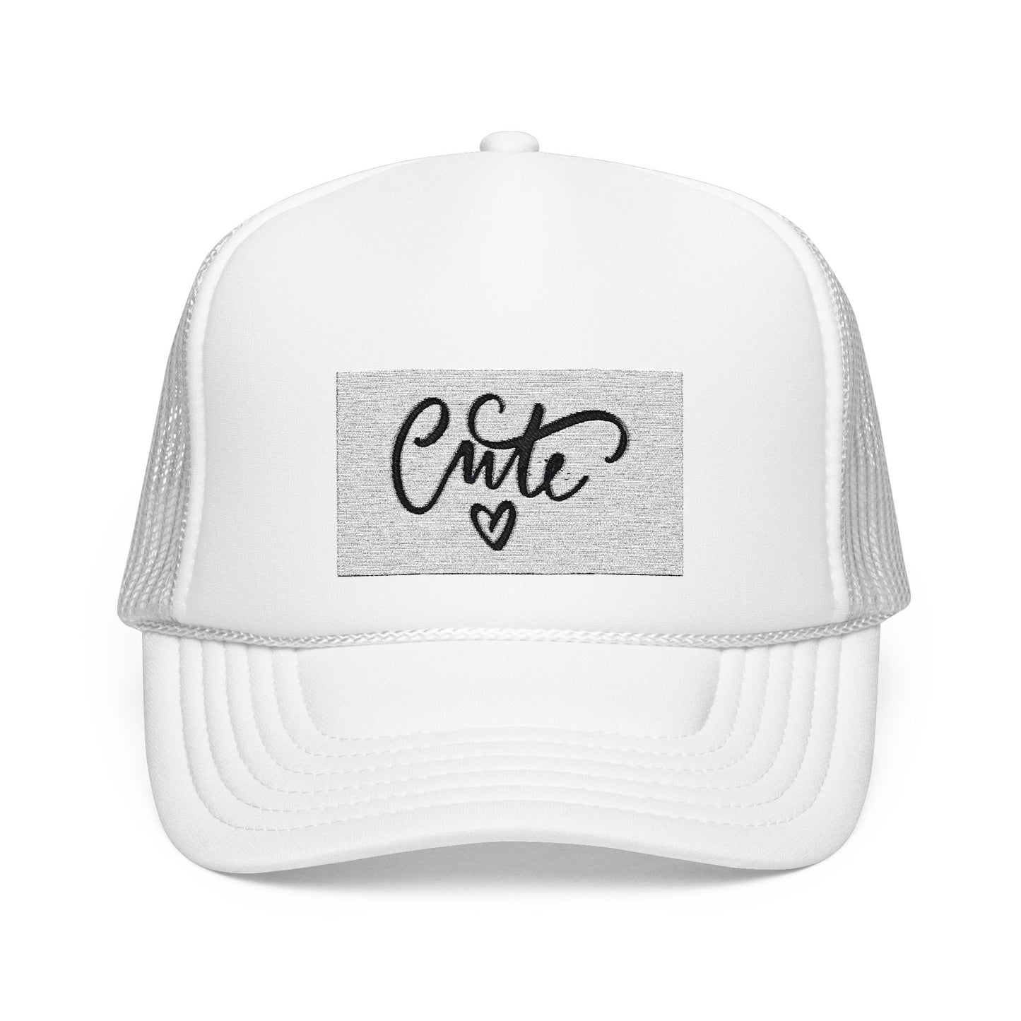 Cute Embroidered Foam Trucker Hat - Stylish Accessory for Casual Days