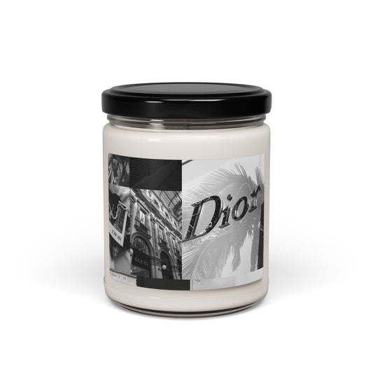 Chic Dior-Inspired Scented Soy Candle - 9oz White Candle for Elegant Home Decor and Gifts