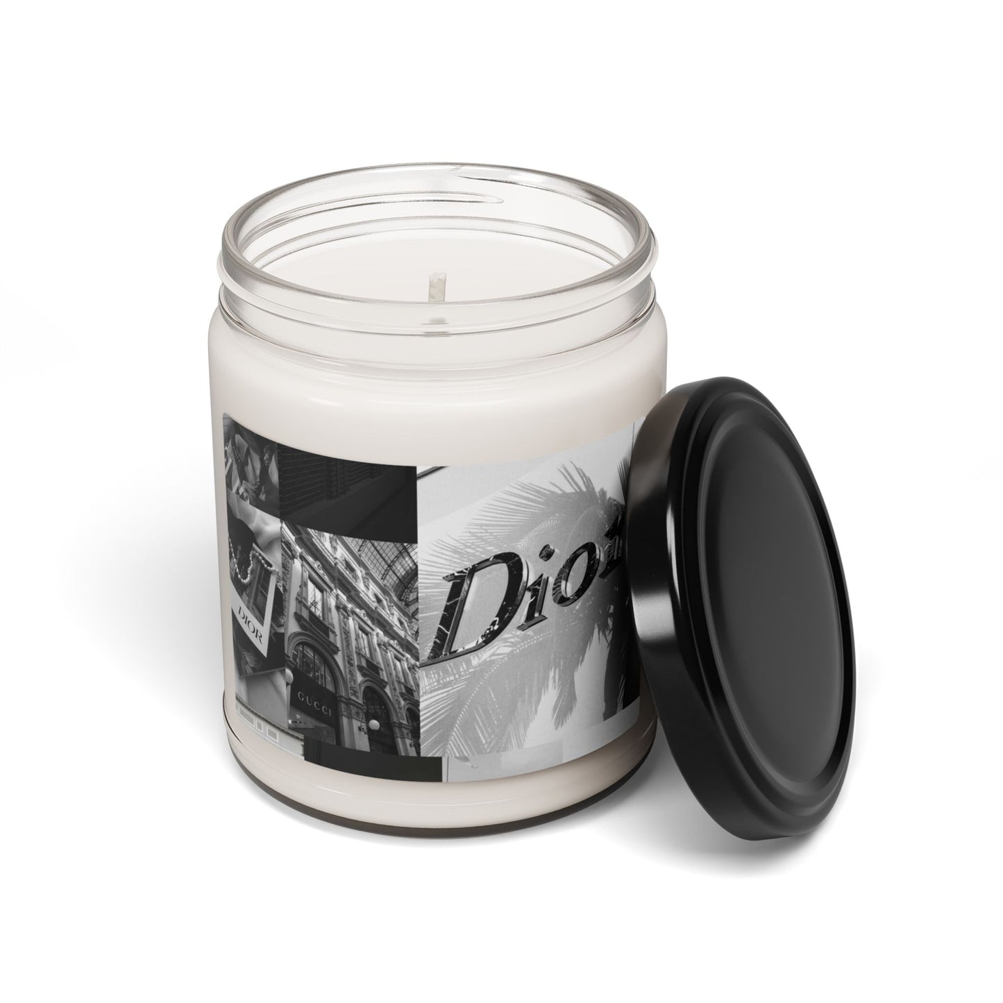 Chic Dior-Inspired Scented Soy Candle - 9oz White Candle for Elegant Home Decor and Gifts