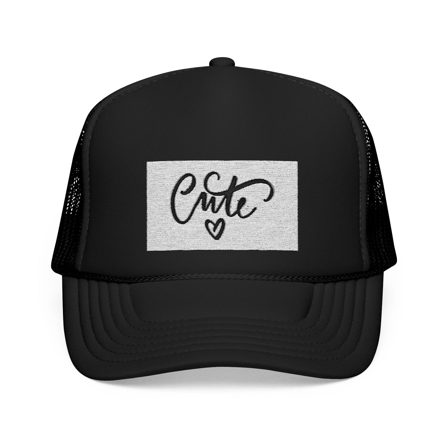 Cute Embroidered Foam Trucker Hat - Stylish Accessory for Casual Days