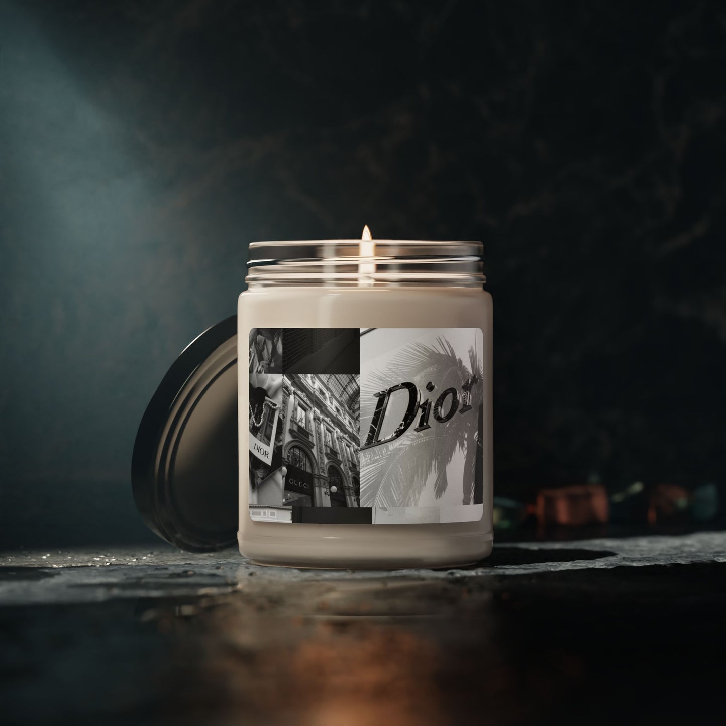 Chic Dior-Inspired Scented Soy Candle - 9oz White Candle for Elegant Home Decor and Gifts