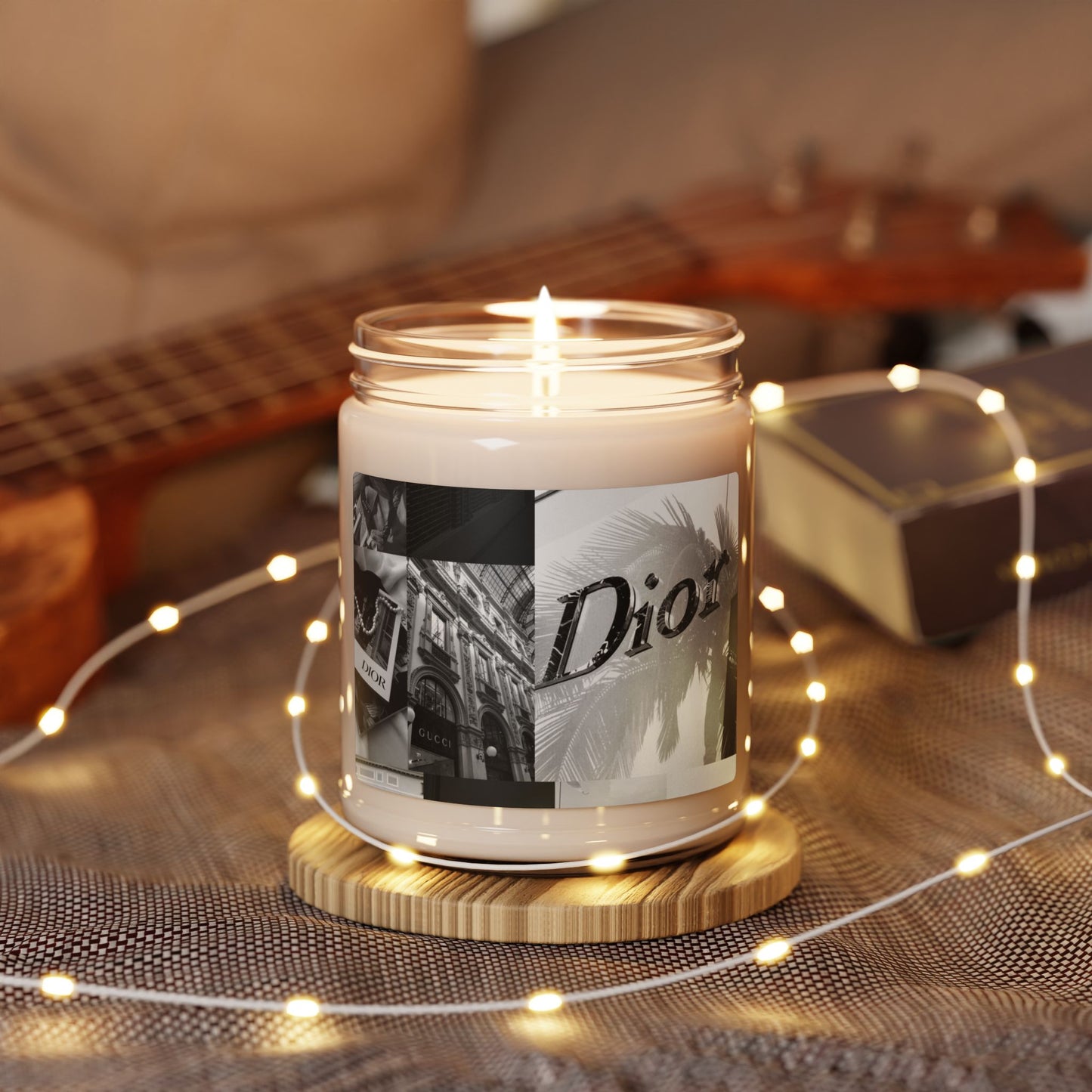 Chic Dior-Inspired Scented Soy Candle - 9oz White Candle for Elegant Home Decor and Gifts